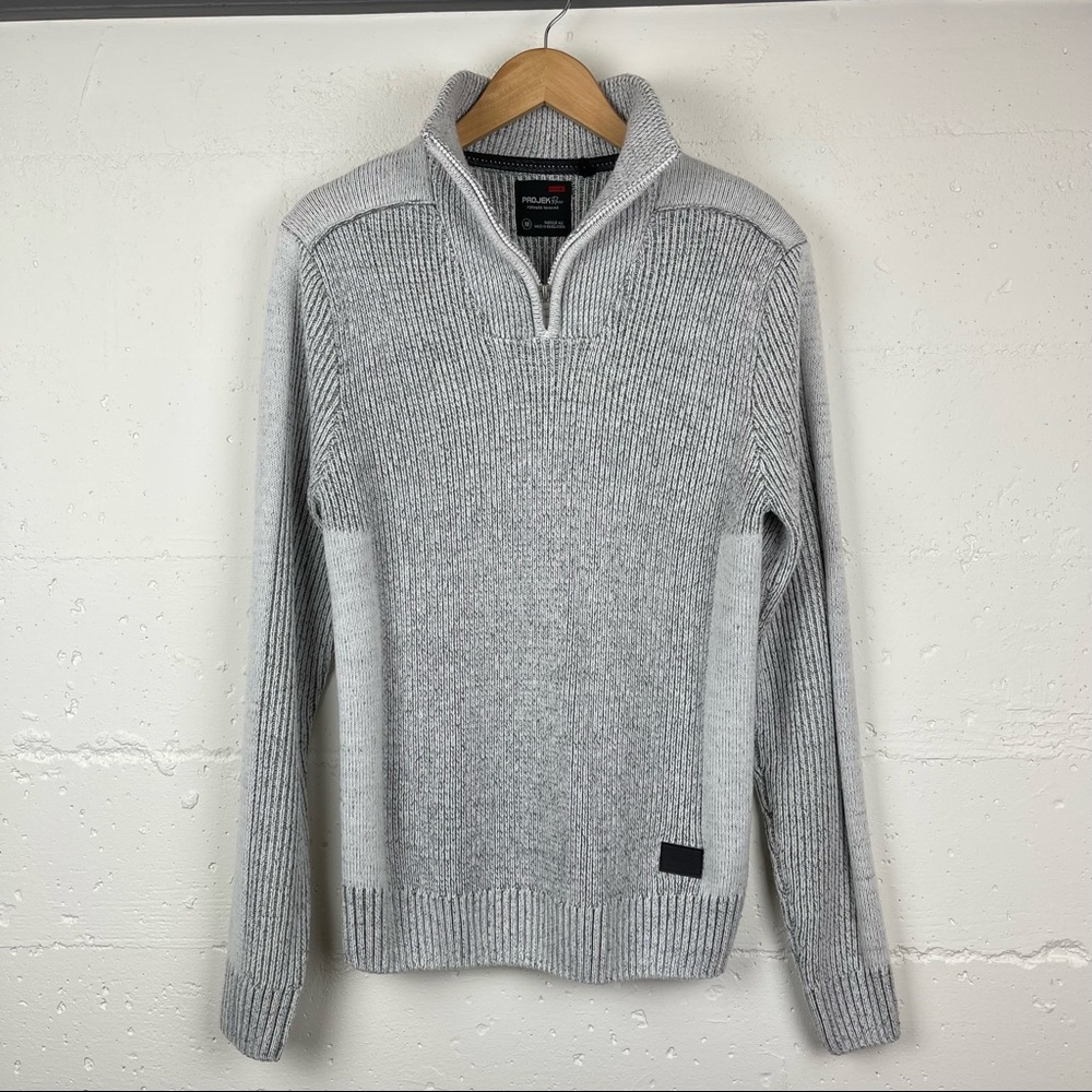 Projek Raw Quarter Zip Men's Sweater Gray Size Medium